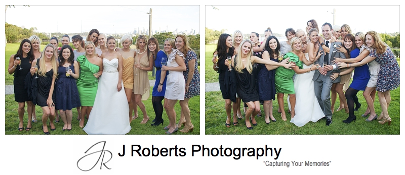 Bride with girlfriends - wedding photography sydney